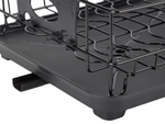 Secador de platos, cubiertos y tazas de dos niveles con bandeja