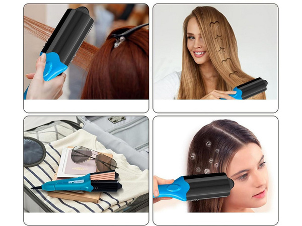 Plancha de pelo patrones de ondas control de temperatura placas intercambiables