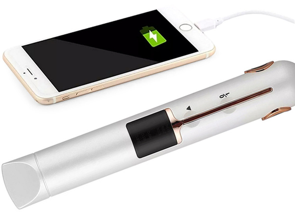 Žehlička na vlasy keramická lcd 2v1 regulátor teploty power bank