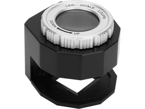 Juveliera lupas mikroskops 30x 3 led uv kartiņas