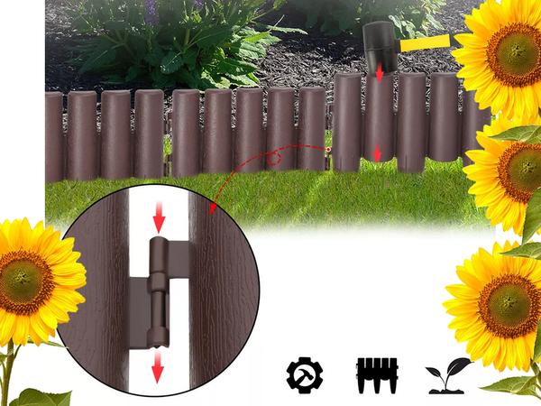 Garden palisada garden barrier kerítés 215cm 8 elem.