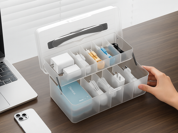 Cable and charger organiser electronics fishing toolbox