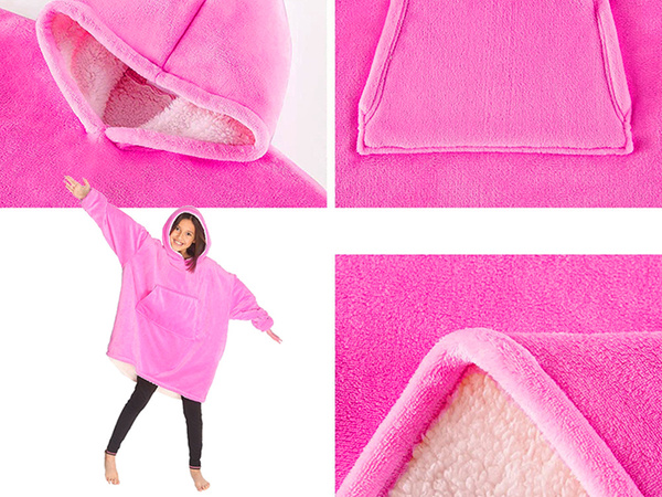 Warm sweatshirt oversize blanket xxl 2in1 thick fleece