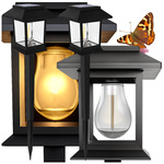 2 x СОЛНЕЧНАЯ ЛАМПА С ДАТЧИКОМ СУМЕРЕК И ДВИЖЕНИЯ, ВБИВАЕМАЯ, ВОДОНЕПРОНИЦАЕМАЯ, ДЕКОРАТИВНАЯ