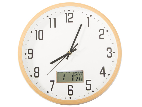 Wall clock large silent 30cm round pointer date temperature seconds
