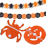 Okrasni venec halloween buča/pajek papir dolg 3 metre