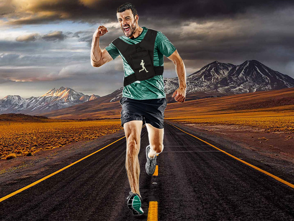 Running waistcoat with reflector sports bag phone holder