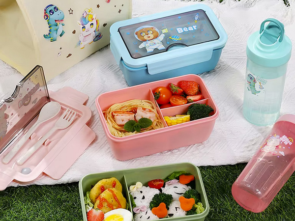 Lunchbox cutie pentru micul dejun container pentru micul dejun pentru școală compartimente tăietori