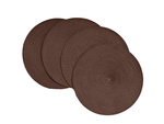 Round placemat for kitchen table plaited table mat brown