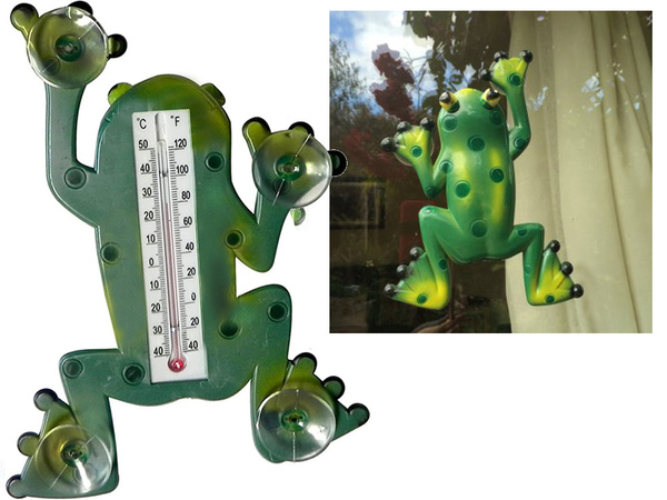 External suction cup thermometer frog