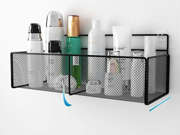 Závěsný koš kovový organizér závěsná police kuchyně černá