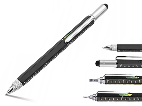 Bolígrafo multifunción destornillador multiherramienta 6en1 nivel de burbuja clip