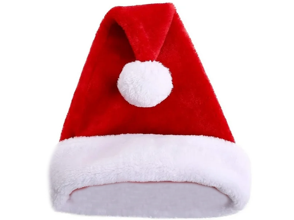 Santova čiapka s bambulou nadýchaná červená