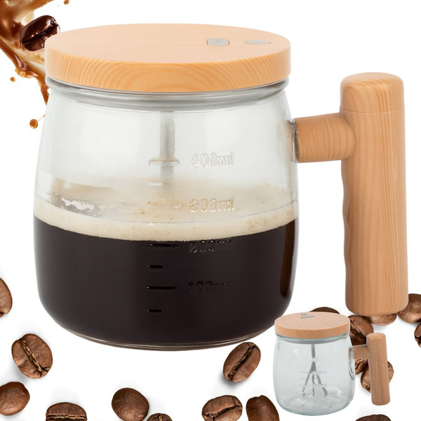 Taza automática para café, té y bebidas, de cristal, eléctrica, 400 ml