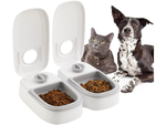 Double bowl for dog cat automatic food dispenser timer large