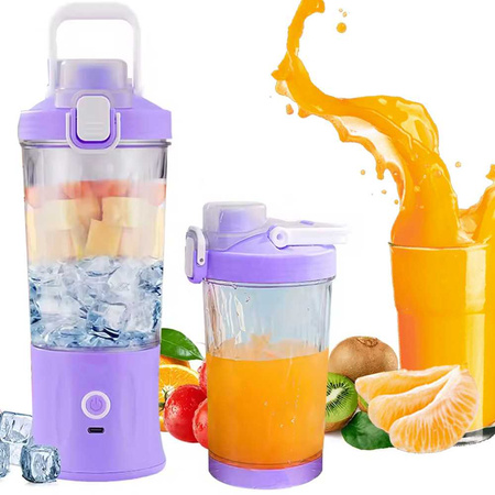 Tragbarer USB-Smoothie-Mixer, kabelloser Eiszerkleinerer, violett