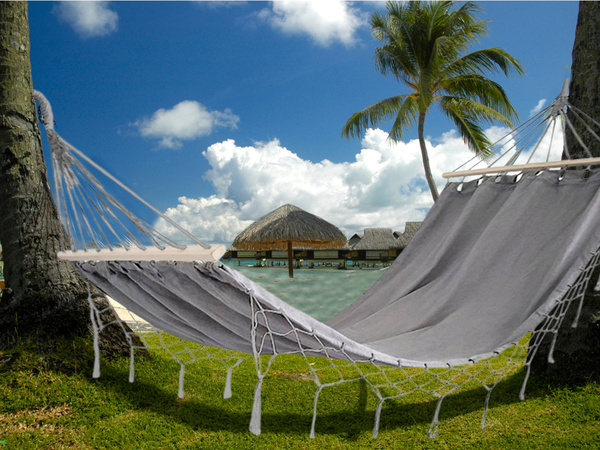 Hamak ogrodowy turystyczny szary frędzle huśtawka boho torba 200 x 100cm