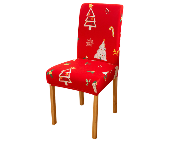 Housse de Noël pour chaise décorative universelle Père Noël avec élastique