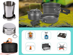 Batterie de cuisine de camping kemping kettle frying pan 18in1