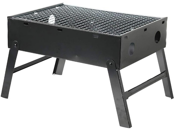 Cestovní gril přenosný skládací kufr na dřevěné uhlí kempování bbq