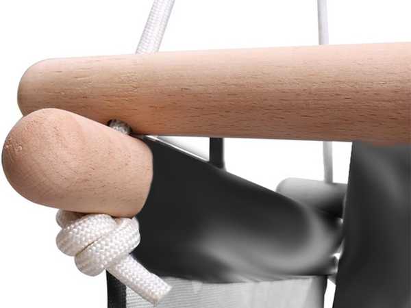 Huśtawka dla dziecka kubełkowa drewniana materiał miękki bujak