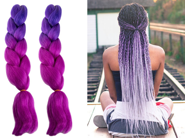 Synthetic hair for colour ombre braids