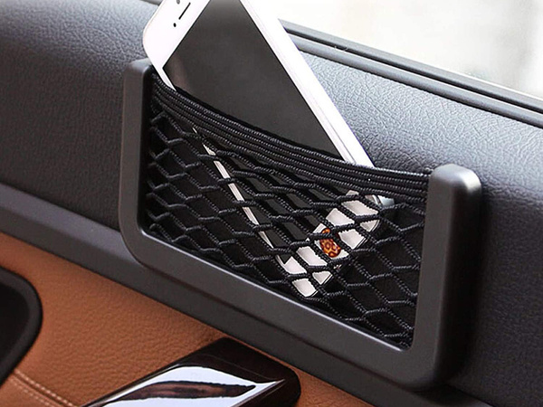 Car organiser mesh pocket for phone