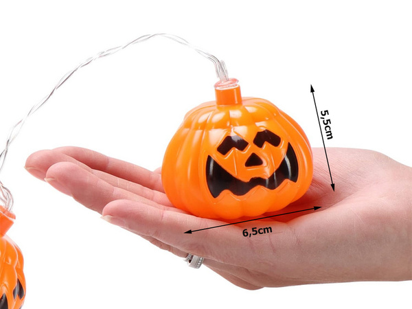 Lights 10 led hanging pumpkins halloween 200cm glowing decoration pumpkin decoration