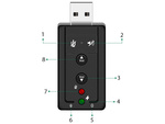 Carte son usb 7.1 microphone prise casque