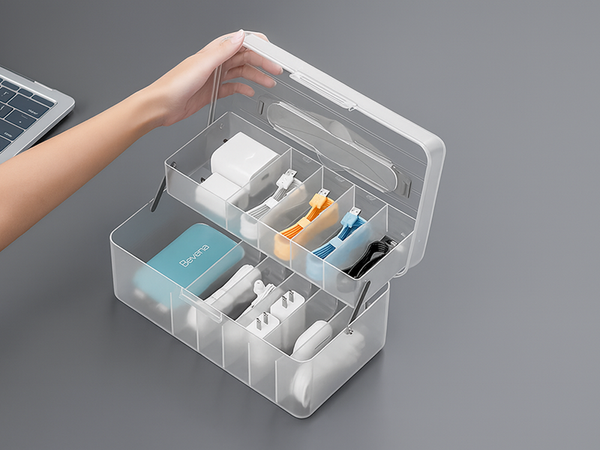 Cable and charger organiser electronics fishing toolbox
