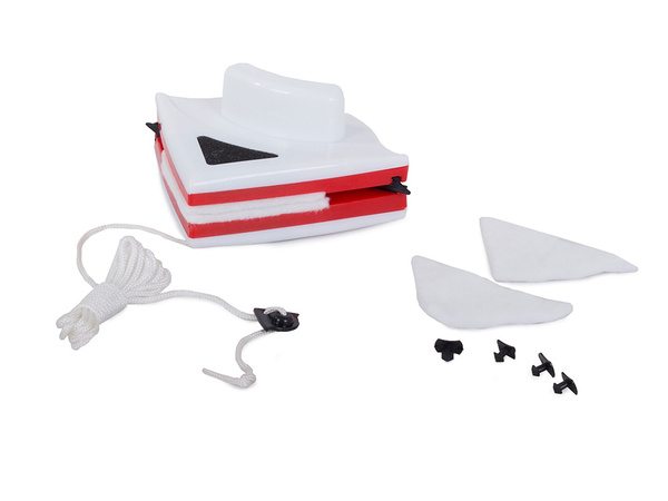 Doppelseitige scheibenwaschanlage mit magnetwischer