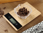 Balanza electrónica de cocina lcd de bambú hasta 5 kg