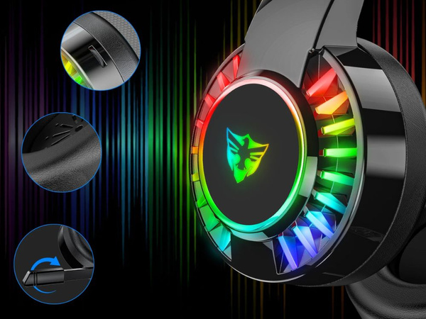 Auriculares gaming 7.1 rgb con cable in-ear led con micrófono
