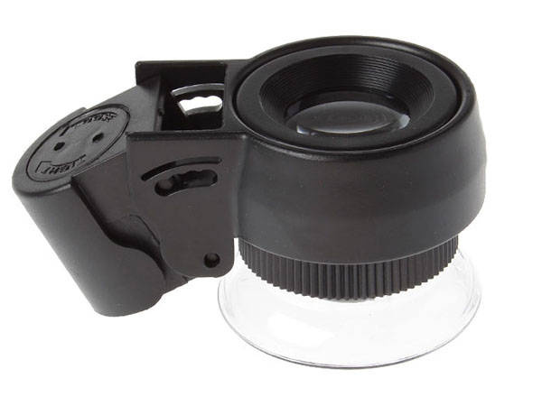 Juvelyrinė lupa 2 led uv 45x glass