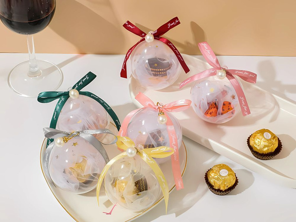 Akrila caurspīdīgi burbuļi 8cm plastmasas bez pārslām 12gab