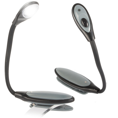 Led clip-on book reading light flexible