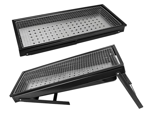 Cestovní gril přenosný skládací kufr na dřevěné uhlí kempování bbq velký