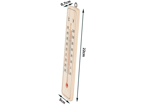Häusliches holz-innen-aussenthermometer