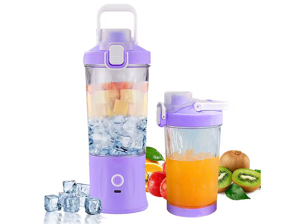 Smuuti blender, kaasaskantav, juhtmeta, jääpurustaja, lilla