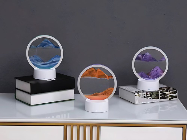 Lámpara de arena 3d móvil arena dinámica decorativa escritorio usb led rgb