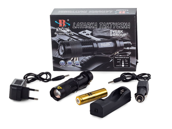 Bailong linterna táctica led cree zoom xm-l3-u3