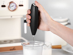 Manual coffee milk frother, mini electric mixer with stand