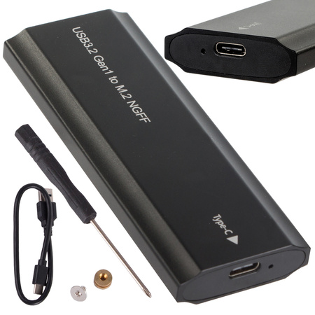 Hdd adapter box m.2 sata ngff usb 3.1 usb typ-c 2230-2280 мм