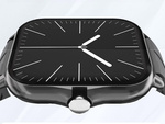 Inteligentné hodinky pre ženy a mužov s gumovým remienkom, športové, Bluetooth, volania, čierne