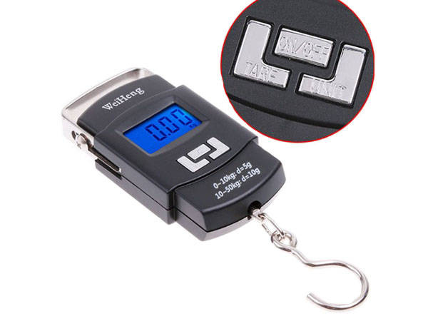 Cestovná váha s háčikom a slučkou lcd 50 kg