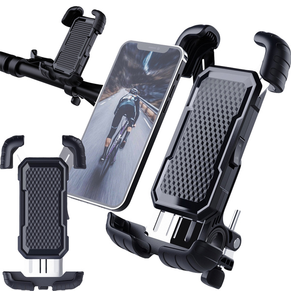 Anti-shock bicycle handlebar phone holder
