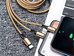 3in1 cablu usb pentru telefon cablu fulger iphone micro usb tip-c 1.2m