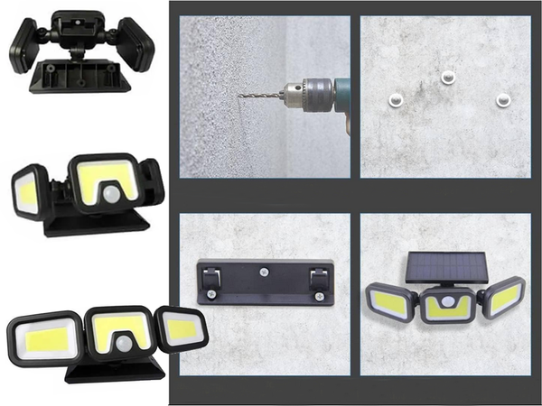 Napelemes lámpa 100 cob szürkületi mozgásérzékelővel