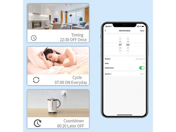 Intelligentne elektripistikupesa wifi taimeri 16a