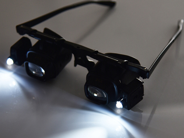 Lupa okulary zegarmistrzowskie serwis podświetlenie 2 led 2x 6x 8x 12x 24x